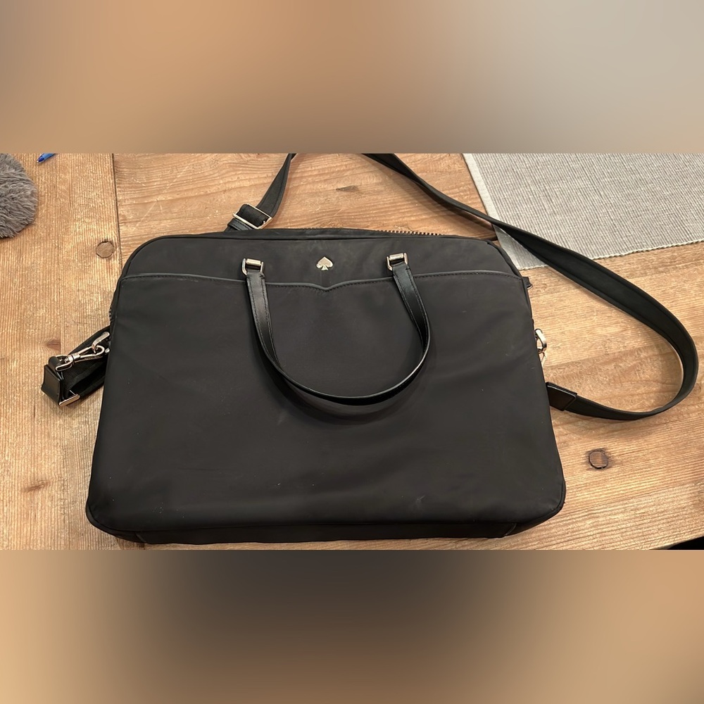 KATE SPADE NEW YORK Jae Black Nylon Laptop Shoulder Bag